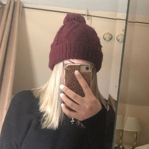 Red/ maroon Forever 21 beanie